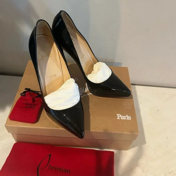 Christian Louboutin Black Pigalle Plato 120 SZ 37 Leather Pumps - Picture 10 of 13